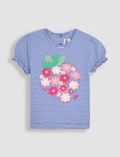 Pure Cotton Strawberry Appliqué T-Shirt (6 Mths - 5 Yrs)