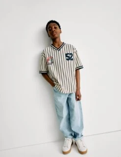 Pure Cotton Striped Baseball T-Shirt (6-16 Yrs)