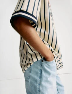 Pure Cotton Striped Baseball T-Shirt (6-16 Yrs) 20 Pure Cotton Striped Baseball T-Shirt (6-16 Yrs) -School Uniform Store Pure Cotton Striped Baseball T Shirt 6 16 Yrs 1 3