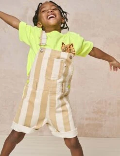 Pure Cotton Striped Dungarees (2-8 Yrs)
