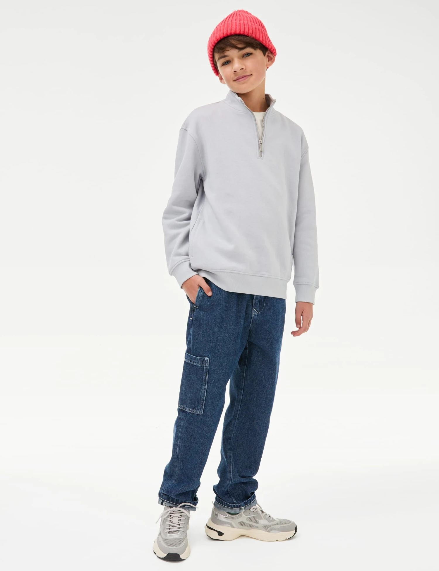 Relaxed Denim Cargo Jeans (6-16 Yrs) 3 Relaxed Denim Cargo Jeans (6-16 Yrs)