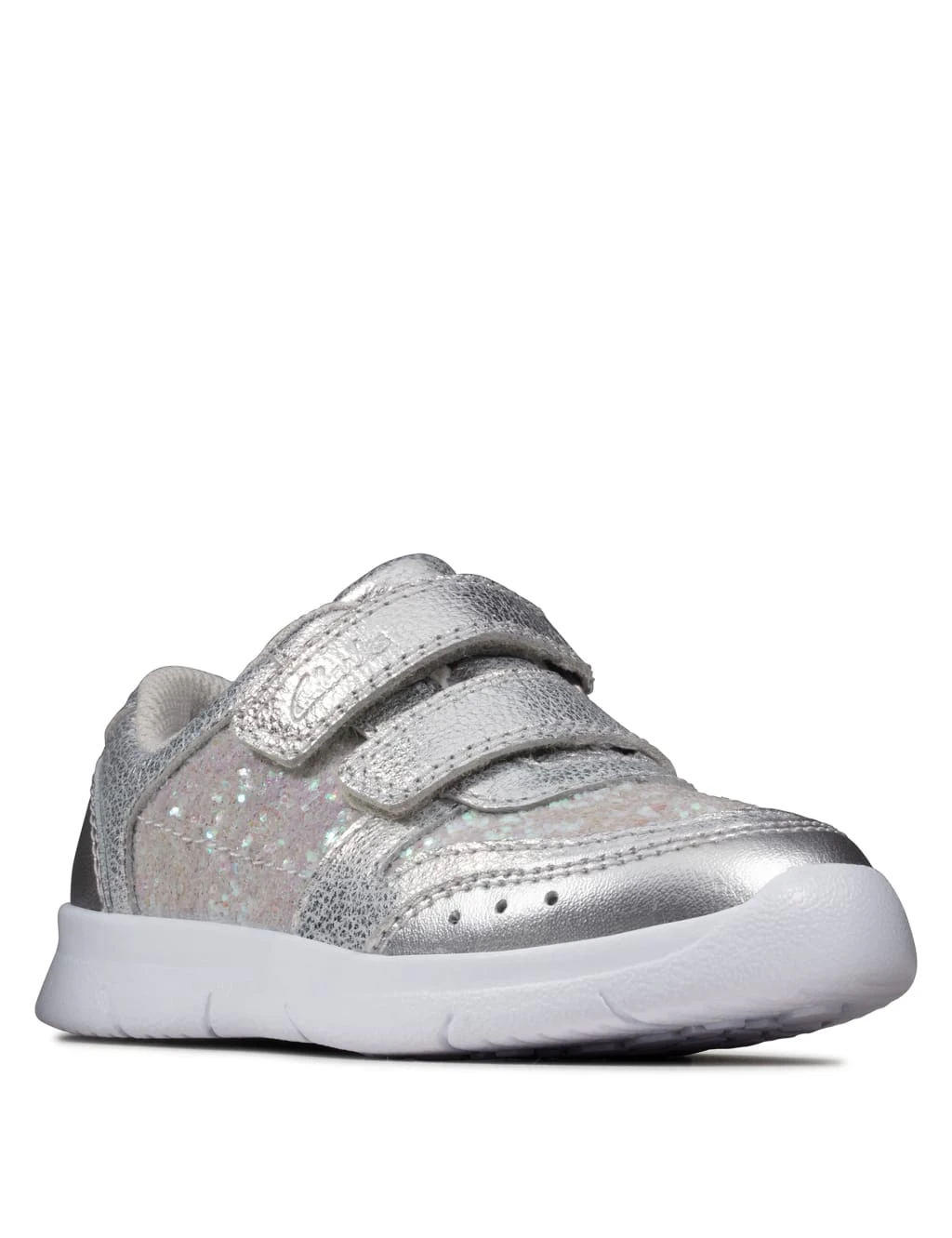 Clarks Baby Leather Glitter Trainers 3 Clarks Baby Leather Glitter Trainers