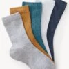 5pk Cotton Rich Ribbed Socks