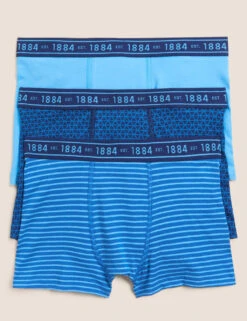 3pk Cotton With Stretch Trunks (6-16 Yrs)