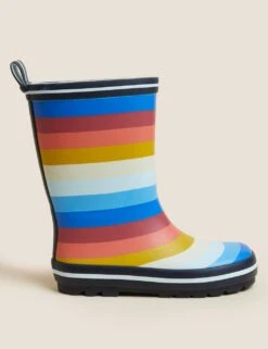 Kids' Striped Wellies (4 Small - 13 Small)