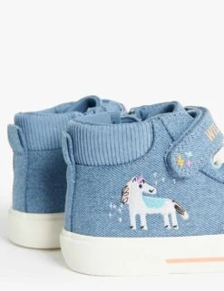 Kids' Denim Freshfeet™ Unicorn High Tops (4 Small - 13 Small) -School Uniform Store SD 04 T72 2133Y HP X EC 1