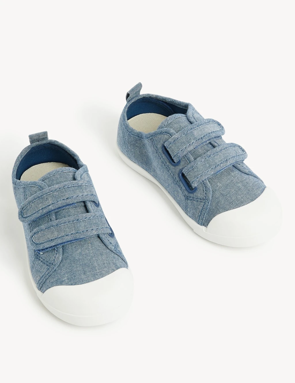 Kids’ Denim Riptape Pumps (4 Small - 13 Small) 4 Kids’ Denim Riptape Pumps (4 Small - 13 Small) - Image 2