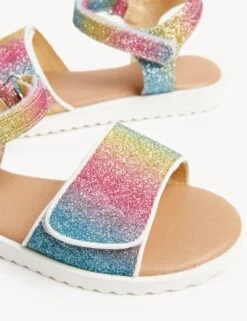 Kids' Rainbow Glitter Riptape Sandals (4 Small - 13 Small) -School Uniform Store SD 04 T72 4437Y ZZ X EC 1