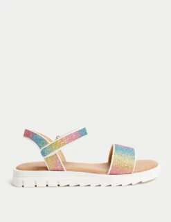 Kids' Rainbow Glitter Sandals (13 Small - 6 Large)