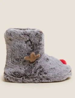 Kids' Reindeer Slipper Boots (4 Small - 6 Large)