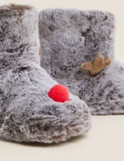 Kids' Reindeer Slipper Boots (4 Small - 6 Large) -School Uniform Store SD 04 T72 7051S N0 X EC 1