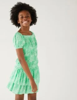 Shirred Floral Top (6-16 Yrs)