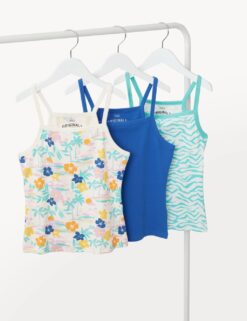 3pk Cotton Rich Printed Vests (6-16 Yrs)