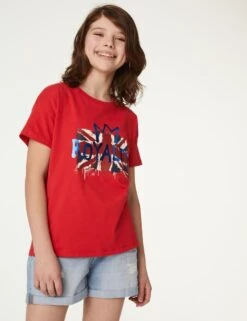 Pure Cotton Coronation Graphic T-Shirt (6-16 Yrs) 9 Pure Cotton Coronation Graphic T-Shirt (6-16 Yrs) -School Uniform Store SD 04 T74 2091E B0 X EC 1
