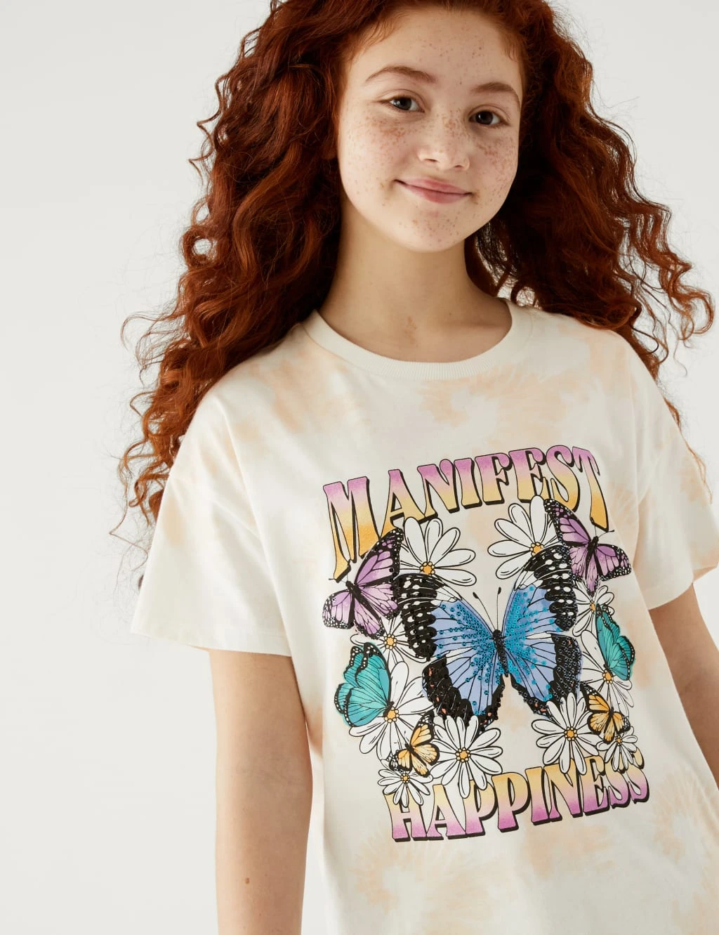 Pure Cotton Tie Dye Butterfly T-Shirt (6-16 Yrs) 3 Pure Cotton Tie Dye Butterfly T-Shirt (6-16 Yrs)