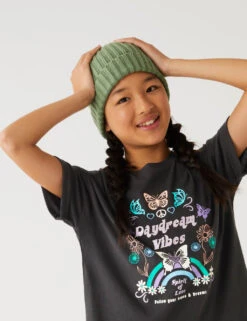 Pure Cotton Butterfly Glitter T-Shirt (6-16 Yrs)