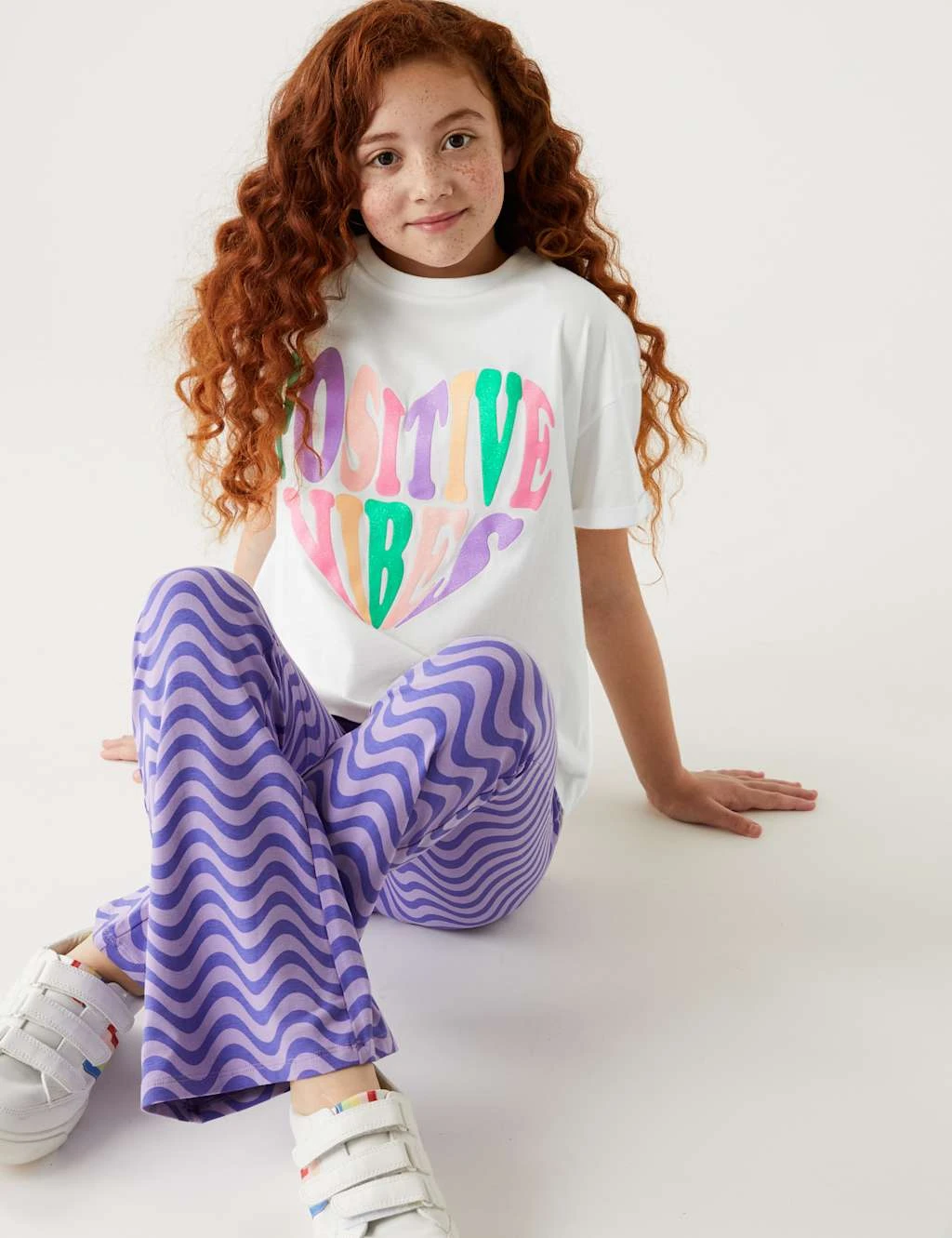 Pure Cotton Positive Vibes Slogan T-Shirt (6-16 Yrs) 3 Pure Cotton Positive Vibes Slogan T-Shirt (6-16 Yrs)