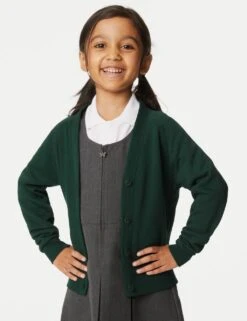 Girls' Cotton Rich StayNew™ School Cardigan (2-18 Yrs)