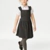 Girls' Jersey Frilled School Pinafore (2-12 Yrs) -School Uniform Store SD 04 T76 1774 T0 X EC 0