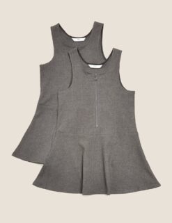 2pk Girls' Regular Skater School Pinafores (2-12 Yrs)