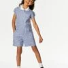 Girls' Gingham School Playsuit (2-14 Yrs)