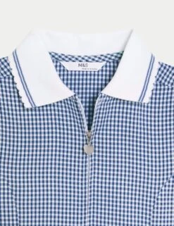 Girls' Gingham School Playsuit (2-14 Yrs) -School Uniform Store SD 04 T76 6479 O4 X EC 6
