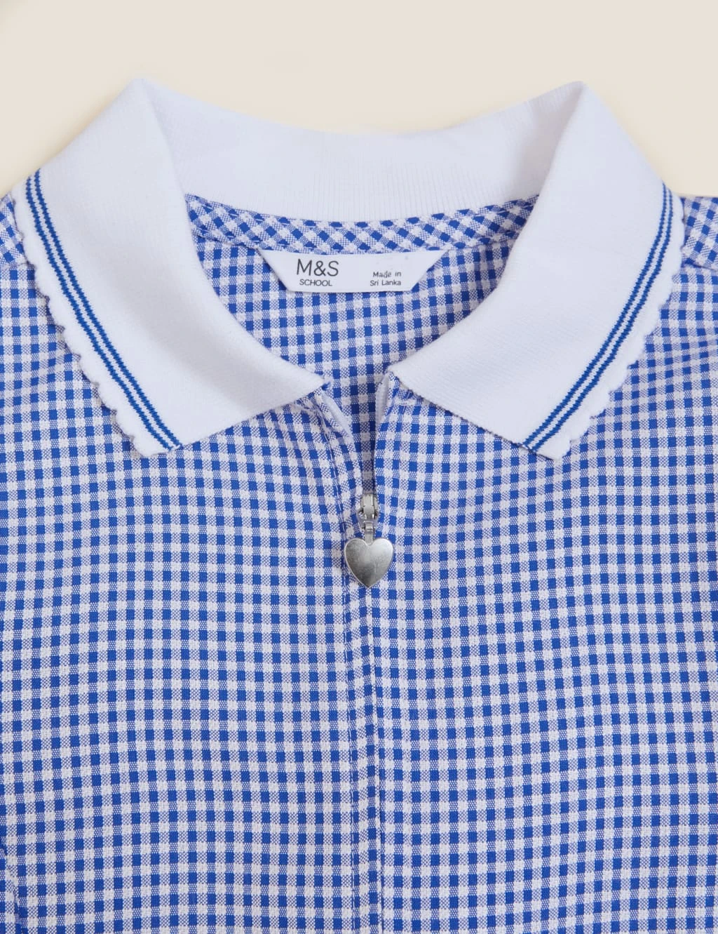 No Brand Girls' Gingham Pleated Zip School Playsuit (2-14 Yrs) 4 No Brand Girls' Gingham Pleated Zip School Playsuit (2-14 Yrs) - Image 2