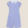 No Brand Girls' Gingham Pleated Zip School Playsuit (2-14 Yrs)