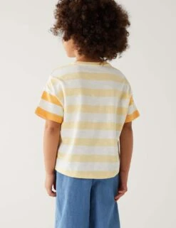 Pure Cotton Striped T-Shirt (2-8 Yrs) -School Uniform Store SD 04 T77 2202D R0 X EC 2