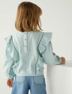 Pure Cotton Frill Blouse (2-8 Yrs) 9 Pure Cotton Frill Blouse (2-8 Yrs) -School Uniform Store SD 04 T77 2276E WU X EC 2
