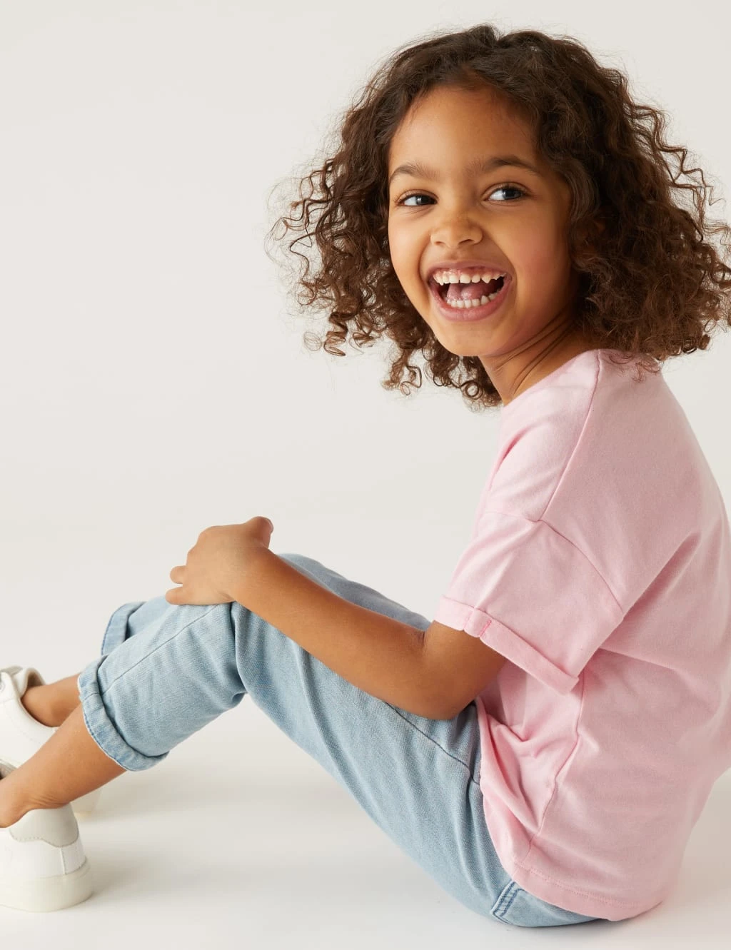 5pk Pure Cotton Plain & Striped Tops (2-8 Yrs) 5 5pk Pure Cotton Plain & Striped Tops (2-8 Yrs) - Image 3