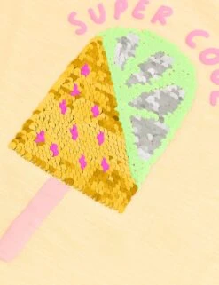 Pure Cotton Sequin Ice Cream T-Shirt (2-8 Yrs) 11 Pure Cotton Sequin Ice Cream T-Shirt (2-8 Yrs) -School Uniform Store SD 04 T77 2283E R0 X EC 6