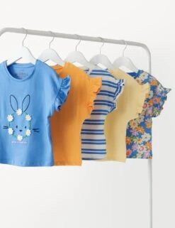 5pk Pure Cotton Patterned T-Shirts (2-8 Yrs)