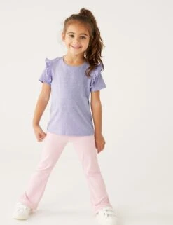 Cotton Blend Frill T-Shirt (2-8 Yrs) 8 Cotton Blend Frill T-Shirt (2-8 Yrs) -School Uniform Store SD 04 T77 4786B G0 X EC 1