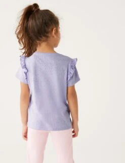Cotton Blend Frill T-Shirt (2-8 Yrs) 9 Cotton Blend Frill T-Shirt (2-8 Yrs) -School Uniform Store SD 04 T77 4786B G0 X EC 2