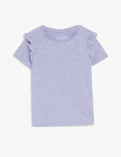 Cotton Blend Frill T-Shirt (2-8 Yrs) 7 Cotton Blend Frill T-Shirt (2-8 Yrs) -School Uniform Store SD 04 T77 4786B G0 X EC 90