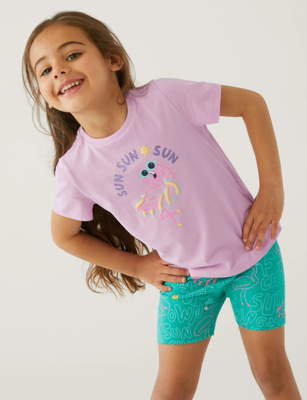 Pure Cotton Flamingo T-Shirt (2-8 Yrs) 3 Pure Cotton Flamingo T-Shirt (2-8 Yrs)