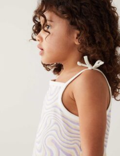 Pure Cotton Swirl Print Strappy Top (2-8 Yrs)