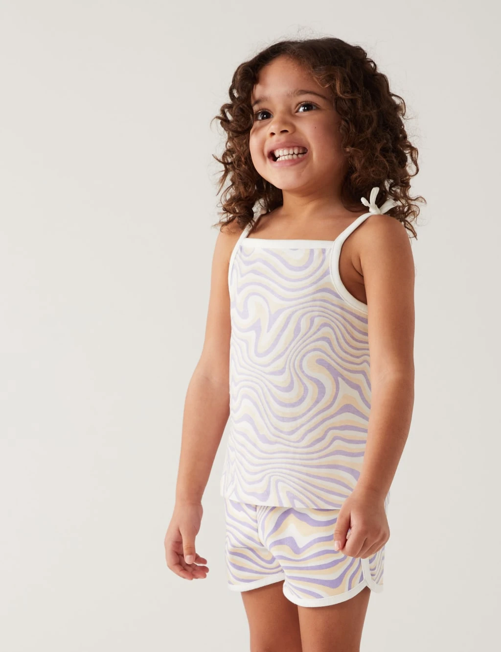 Pure Cotton Swirl Print Strappy Top (2-8 Yrs) 5 Pure Cotton Swirl Print Strappy Top (2-8 Yrs) - Image 3
