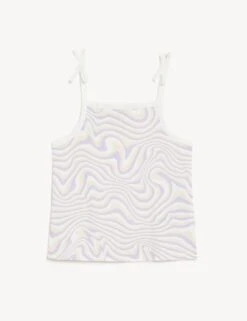 Pure Cotton Swirl Print Strappy Top (2-8 Yrs) 7 Pure Cotton Swirl Print Strappy Top (2-8 Yrs) -School Uniform Store SD 04 T77 4829B G0 X EC 90