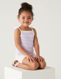 Pure Cotton Striped Strappy Top (2-8 Yrs)