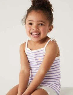 Pure Cotton Striped Strappy Top (2-8 Yrs) -School Uniform Store SD 04 T77 4848B G0 X EC 1