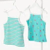 2pk Pure Cotton Printed Strappy Tops (2-8 Yrs) 1 2pk Pure Cotton Printed Strappy Tops (2-8 Yrs) -School Uniform Store SD 04 T77 4936B ZZ X EC 0