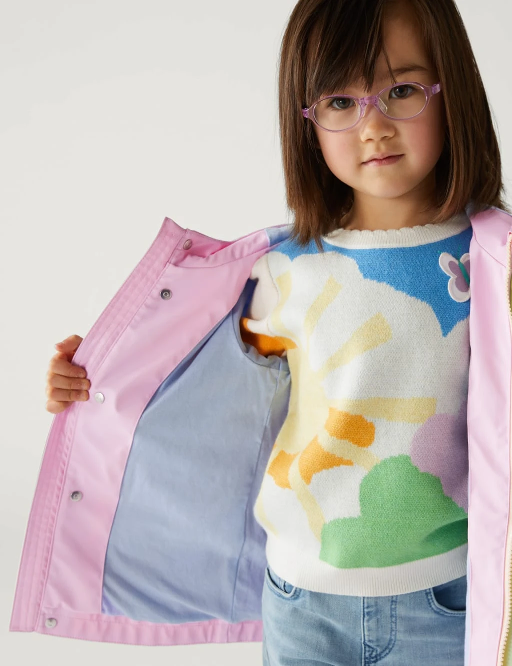 Colour Block Hooded Fisherman Coat (2-8 Yrs) 7 Colour Block Hooded Fisherman Coat (2-8 Yrs) - Image 5