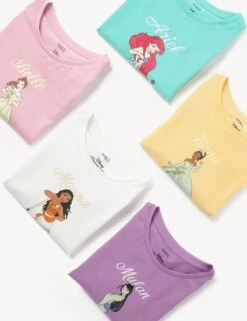 5pk Pure Cotton Disney Princess™ Tops (2-8 Yrs)