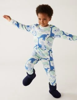 Pure Cotton Dinosaur Pyjamas (1-8 Yrs)