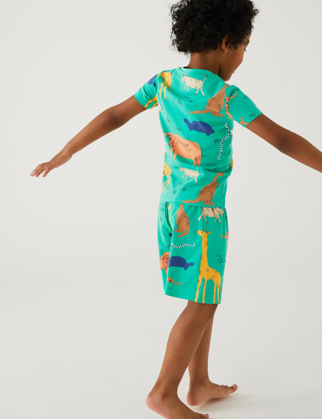 Pure Cotton Animal Print Short Pyjama Set (1-8 Yrs) 5 Pure Cotton Animal Print Short Pyjama Set (1-8 Yrs) - Image 3