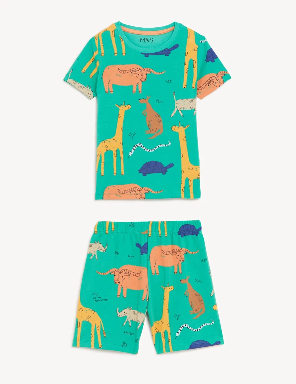 Pure Cotton Animal Print Short Pyjama Set (1-8 Yrs) 4 Pure Cotton Animal Print Short Pyjama Set (1-8 Yrs) - Image 2