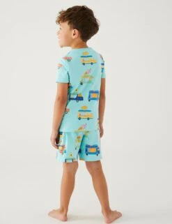Pure Cotton Trucks Short Pyjama Set (1-8 Yrs) -School Uniform Store SD 04 T86 3759E M2 X EC 1