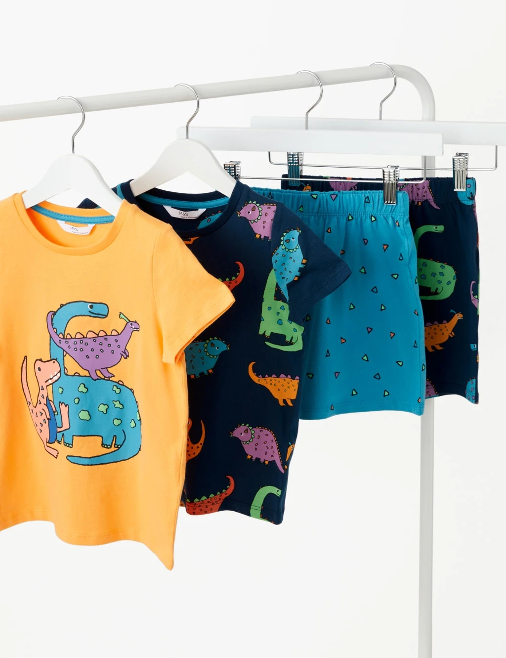 2pk Pure Cotton Dinosaur Short Pyjama Sets (1-8 Yrs) 4 2pk Pure Cotton Dinosaur Short Pyjama Sets (1-8 Yrs) - Image 2